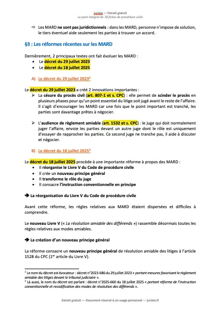 Extrait fiche de procédure civile 3